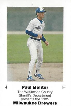 1985 Milwaukee Brewers Police - Waukesha County Sheriff's Department #NNO Paul Molitor Front