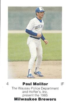 1985 Milwaukee Brewers Police - Wausau Police Department and Hoffer's, Inc. #NNO Paul Molitor Front