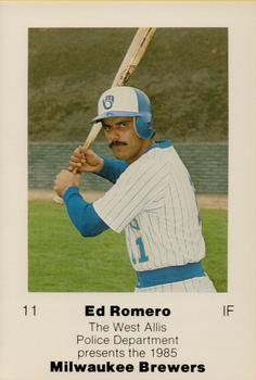1985 Milwaukee Brewers Police - West Allis Police Department #NNO Ed Romero Front