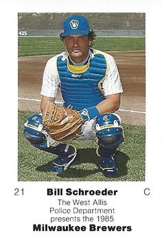 1985 Milwaukee Brewers Police - West Allis Police Department #NNO Bill Schroeder Front