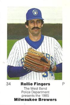 1985 Milwaukee Brewers Police - West Bend Police Department #NNO Rollie Fingers Front