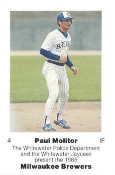 1985 Milwaukee Brewers Police - Whitewater Police Department and The Whitewater Jaycees #NNO Paul Molitor Front