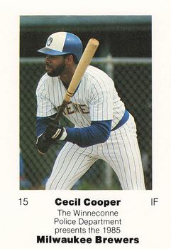1985 Milwaukee Brewers Police - Winneconne Police Department #NNO Cecil Cooper Front