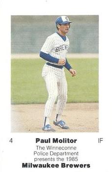 1985 Milwaukee Brewers Police - Winneconne Police Department #NNO Paul Molitor Front
