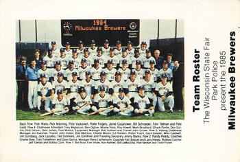 1985 Milwaukee Brewers Police - Wisconsin State Fair Park Police #NNO Team Roster Front