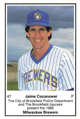 1986 Milwaukee Brewers Police - City of Brookfield Police Department and The Brookfield Jaycees #NNO Jaime Cocanower Front