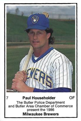 1986 Milwaukee Brewers Police - Butler Police Department and Butler Area Chamber of Commerce #NNO Paul Householder Front