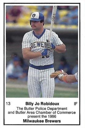 1986 Milwaukee Brewers Police - Butler Police Department and Butler Area Chamber of Commerce #NNO Billy Jo Robidoux Front