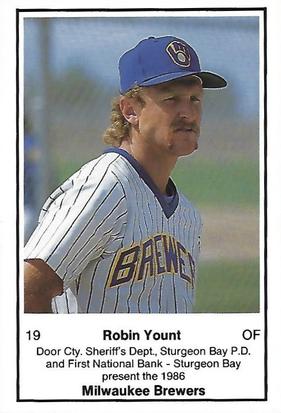 1986 Milwaukee Brewers Police - Door Cty. Sheriff's Dept., Sturgeon Bay P.D. and First National Bank - Sturgeon Bay #NNO Robin Yount Front