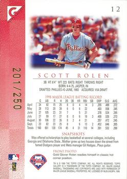 1999 Topps Gallery - Player's Private Issue #12 Scott Rolen  Back
