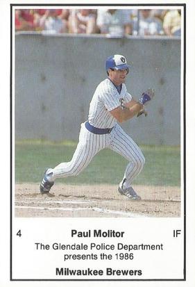 1986 Milwaukee Brewers Police - Glendale Police Department #NNO Paul Molitor Front