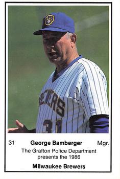 1986 Milwaukee Brewers Police - Grafton Police Department #NNO George Bamberger Front