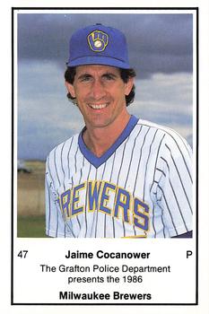 1986 Milwaukee Brewers Police - Grafton Police Department #NNO Jaime Cocanower Front
