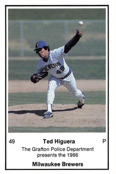1986 Milwaukee Brewers Police - Grafton Police Department #NNO Ted Higuera Front