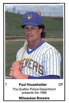 1986 Milwaukee Brewers Police - Grafton Police Department #NNO Paul Householder Front