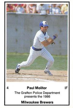 1986 Milwaukee Brewers Police - Grafton Police Department #NNO Paul Molitor Front