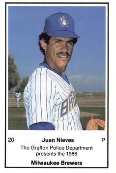 1986 Milwaukee Brewers Police - Grafton Police Department #NNO Juan Nieves Front