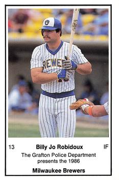 1986 Milwaukee Brewers Police - Grafton Police Department #NNO Billy Jo Robidoux Front