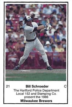 1986 Milwaukee Brewers Police - Hartford Police Department, Local 152 & Stamping Co. #NNO Bill Schroeder Front