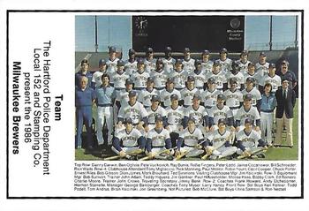 1986 Milwaukee Brewers Police - Hartford Police Department, Local 152 & Stamping Co. #NNO Milwaukee Brewers Team Photo Front
