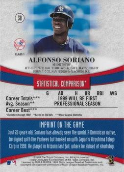 1999 Topps Gold Label - Class 1 Black #30 Alfonso Soriano  Back
