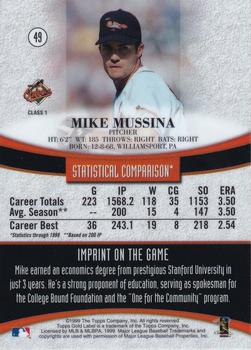 1999 Topps Gold Label - Class 1 Black #49 Mike Mussina  Back
