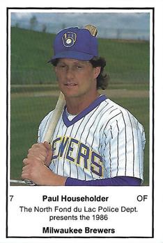 1986 Milwaukee Brewers Police - North Fond Du Lac Police Dept. #NNO Paul Householder Front