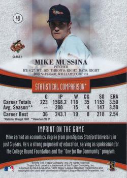 1999 Topps Gold Label - Class 1 Red #49 Mike Mussina  Back