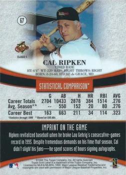 1999 Topps Gold Label - Class 1 Red #67 Cal Ripken Jr.  Back
