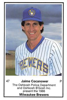 1986 Milwaukee Brewers Police - Oshkosh Police Department and Oshkosh B'Gosh Inc. #NNO Jaime Cocanower Front