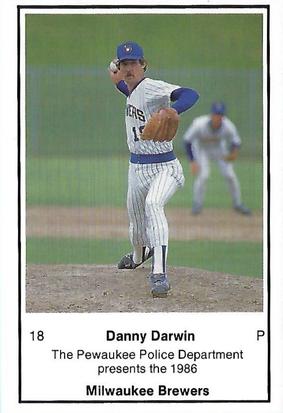 1986 Milwaukee Brewers Police - Pewaukee Police Department #NNO Danny Darwin Front