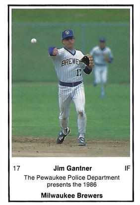1986 Milwaukee Brewers Police - Pewaukee Police Department #NNO Jim Gantner Front