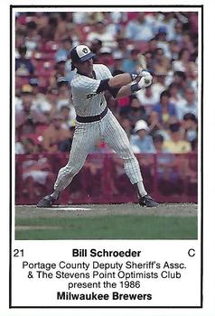 1986 Milwaukee Brewers Police - Portage County Deputy Sheriff's Assoc. & The Stevens Point Optimists Club #NNO Bill Schroeder Front