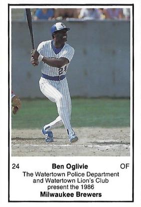 1986 Milwaukee Brewers Police - Watertown Police Department and Watertown Lion's Club #NNO Ben Oglivie Front