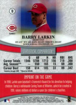 1999 Topps Gold Label - Class 2 Black #18 Barry Larkin Back
