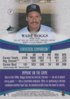 1999 Topps Gold Label - Class 2 Black #27 Wade Boggs Back