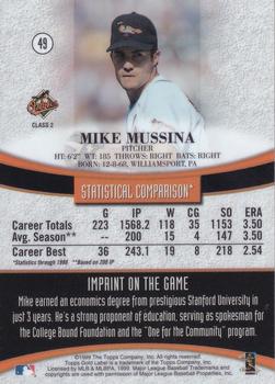 1999 Topps Gold Label - Class 2 Black #49 Mike Mussina Back