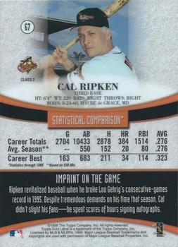 1999 Topps Gold Label - Class 2 Black #67 Cal Ripken Jr. Back