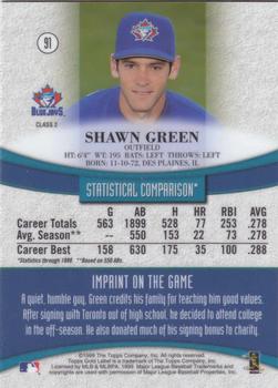 1999 Topps Gold Label - Class 2 Black #91 Shawn Green Back