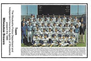 1986 Milwaukee Brewers Police - Waukesha PD and Independent Insurance Agents Of Waukesha #NNO Milwaukee Brewers Team Photo Front