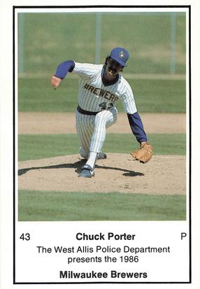 1986 Milwaukee Brewers Police - West Allis Police Department #NNO Chuck Porter Front