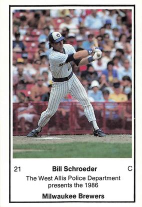 1986 Milwaukee Brewers Police - West Allis Police Department #NNO Bill Schroeder Front