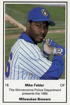 1986 Milwaukee Brewers Police - Winneconne Police Department #NNO Mike Felder Front