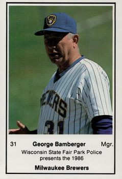 1986 Milwaukee Brewers Police - Wisconsin State Fair Park Police #NNO George Bamberger Front