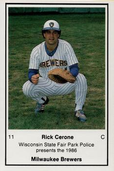 1986 Milwaukee Brewers Police - Wisconsin State Fair Park Police #NNO Rick Cerone Front