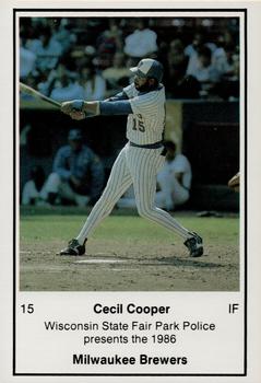 1986 Milwaukee Brewers Police - Wisconsin State Fair Park Police #NNO Cecil Cooper Front