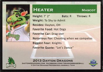 2013 Dayton Dragons #NNO Heater Back