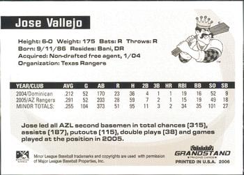 2006 Grandstand Midwest League Top Prospects #NNO Jose Vallejo Back