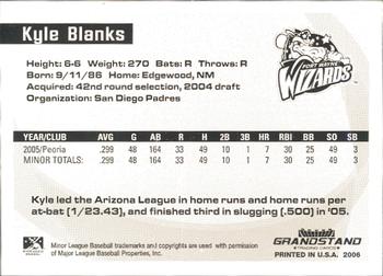 2006 Grandstand Midwest League Top Prospects #NNO Kyle Blanks Back