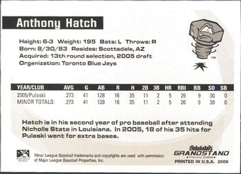2006 Grandstand Midwest League Top Prospects #NNO Anthony Hatch Back